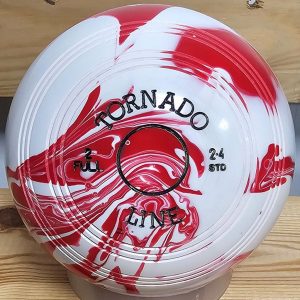Metrolux Tornado Line White & Red STANDARD DENSITY Marble Bowls
