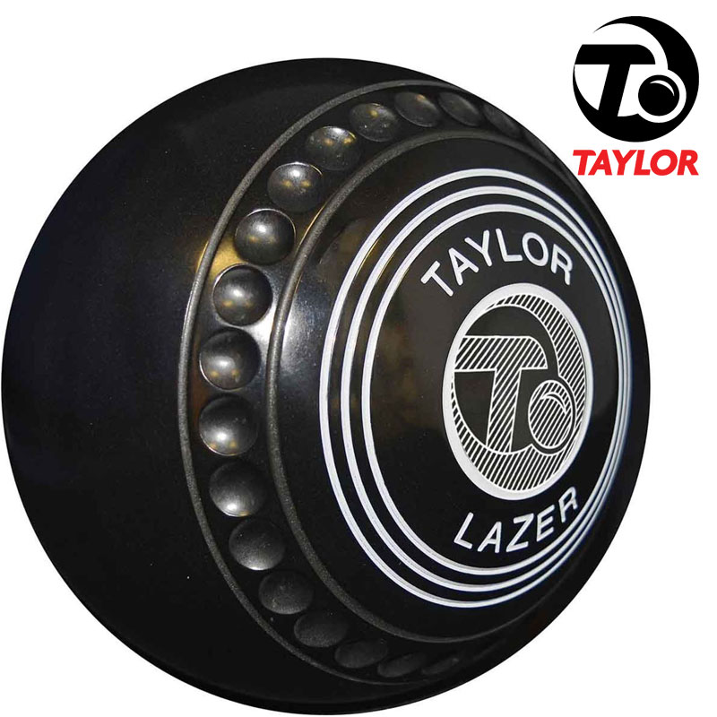Pair Taylor Lazer Progrip Slim Profile Black Heavy Indoor Short Mat Bowls Size 4 