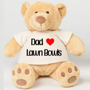 Personalised I love lawn bowls teddy bear